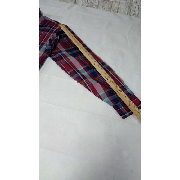 Vintage Levi's Colorgraphs Shirt Men's Medium Red Plaid LS Button Up Collared - Picture 7 of 8